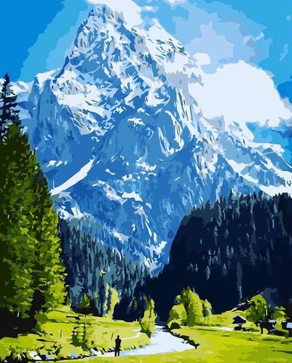 Картина по номерам «Снежные горы»