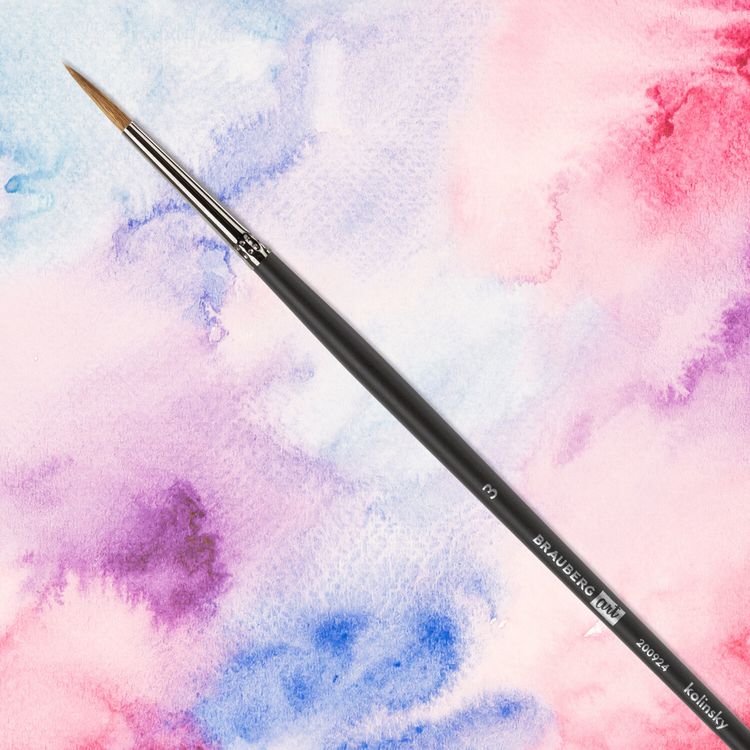 Кисть художественная профессиональная Art Classic, колонок, круглая, № 3, длинная ручка, Brauberg — картинка 5