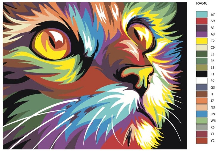 Картина по номерам «Радужный кот» — картинка 2