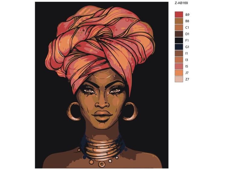 Картина по номерам «Красно-золотой наряд» — картинка 2