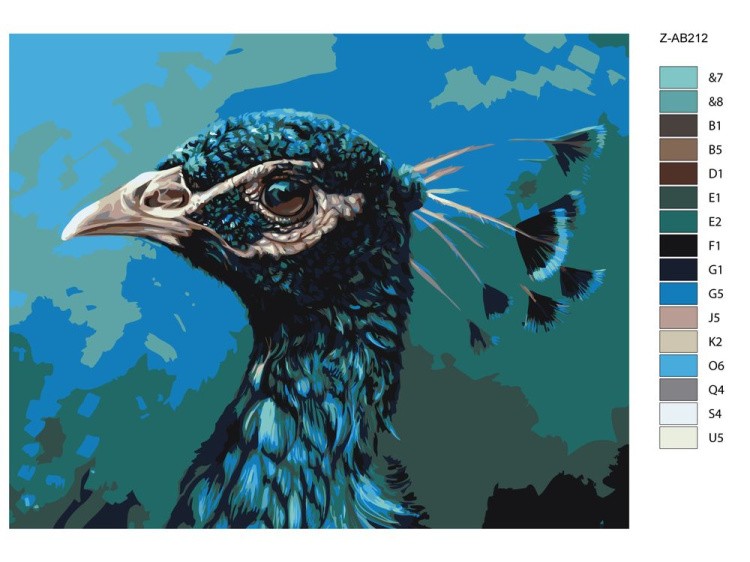 Картина по номерам «Голова павлина» — картинка 2