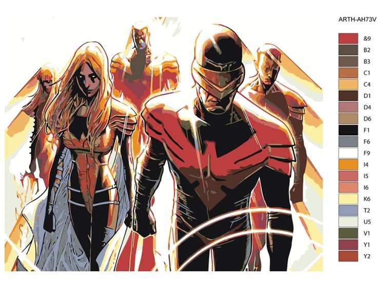 Картина по номерам «Отряд Людей Икс» — картинка 2