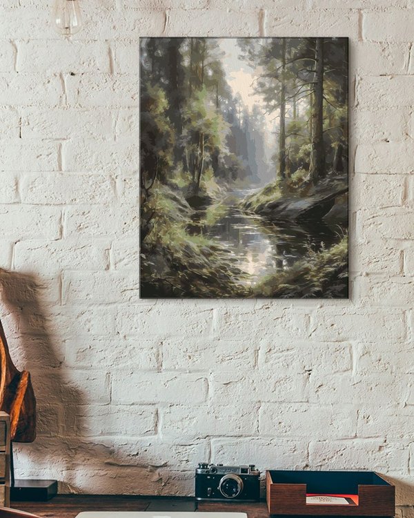 Картина по номерам «Лесной ручей» — картинка 3