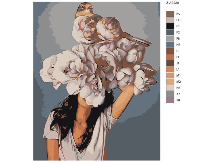 Картина по номерам «Цветочная голова 5» — картинка 2