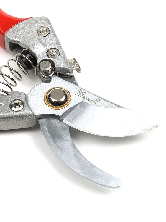 Секатор Maxwell изогнутое лезвие, 60/225 мм, ручки красный металл — картинка 5