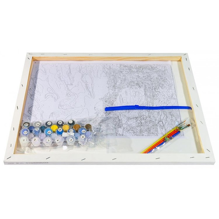 Картина по номерам «Зима в деревне» — картинка 3