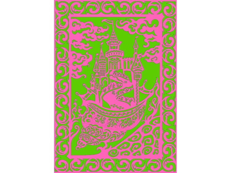 Вытынанка «Морской замок» (розовый) — картинка 5