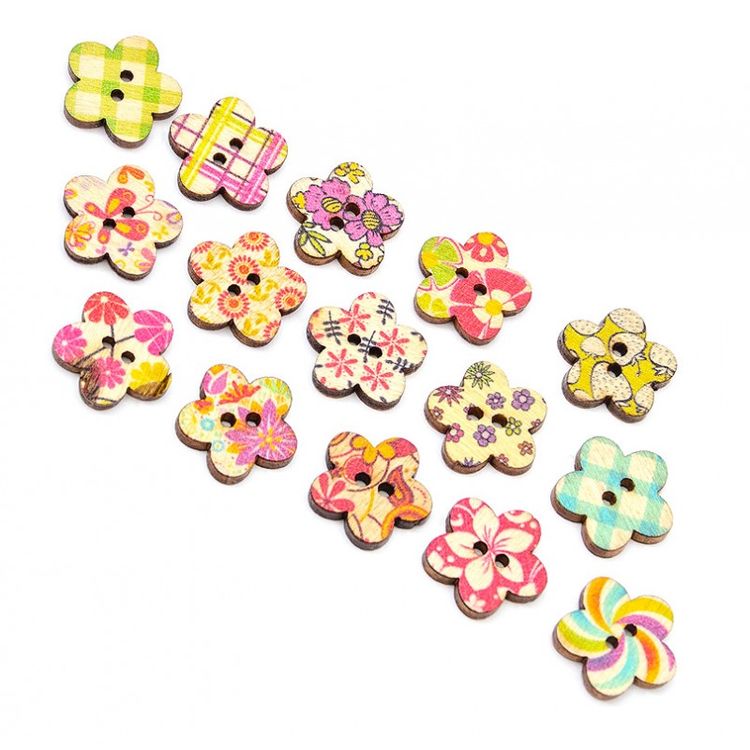 Пуговицы декоративные «Лепестки», 40 шт., 1,8 см, цветные — картинка 4