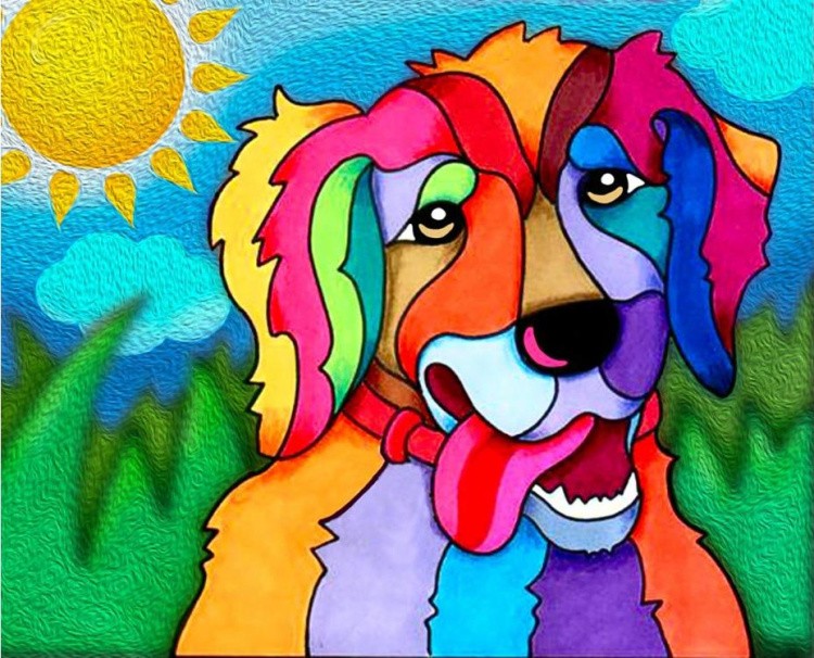 Алмазная вышивка «Солнечный пес» — картинка 2