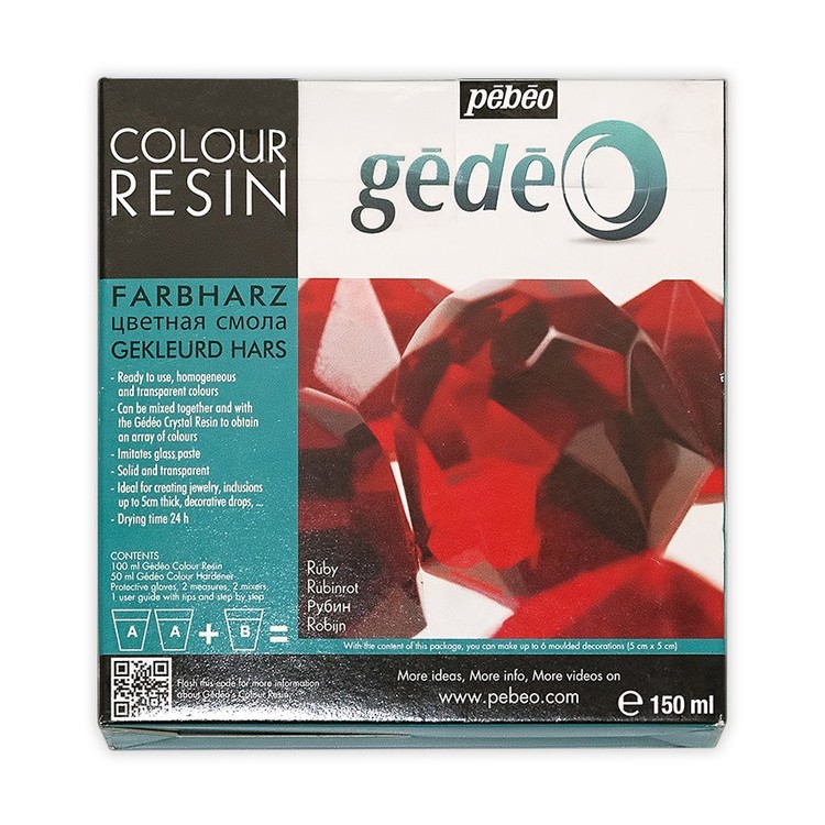Эпоксидная смола цветная (рубин) Gedeo 150 мл, Pebeo — картинка 2
