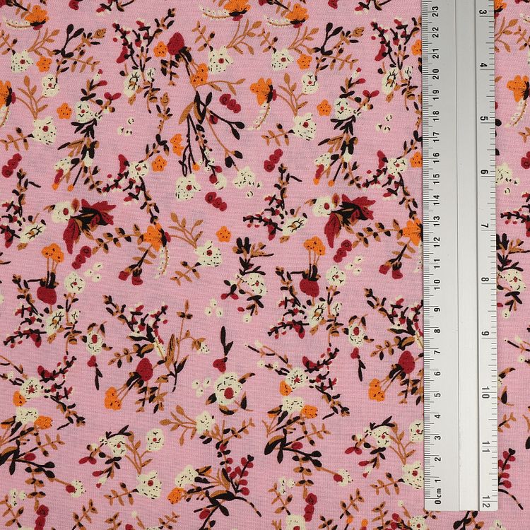 Ткань Штапель с рисунком, 5 м, ширина 145 см, 110 г/м2, цвет: с10 розовый, TBY — картинка 5