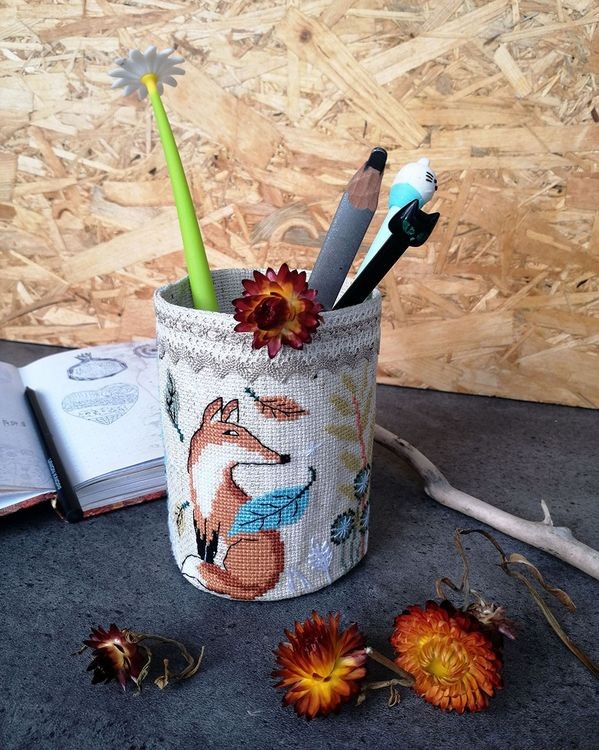 Набор для вышивания «Карандашница. Лисы» — картинка 4