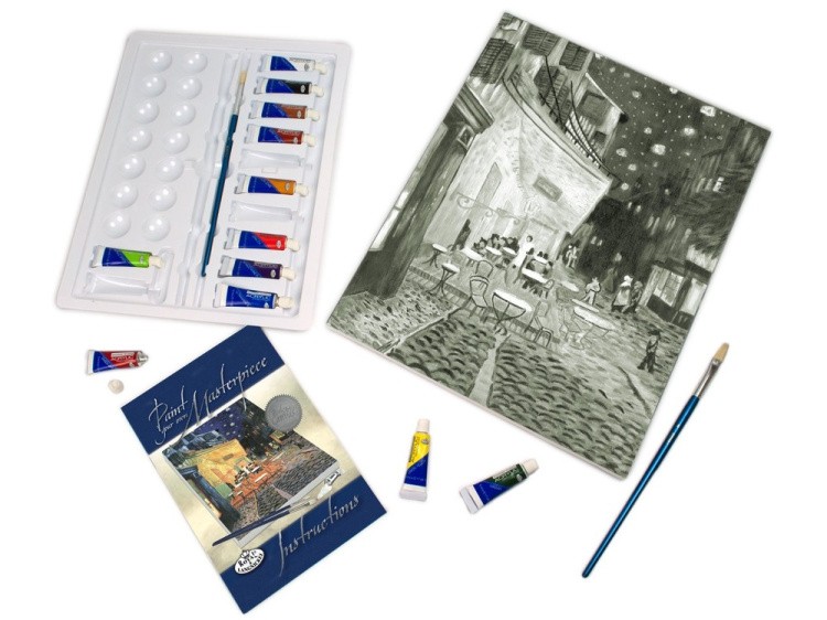 Картина по контурам гризайль «Ночное кафе» Ван Гога — картинка 3