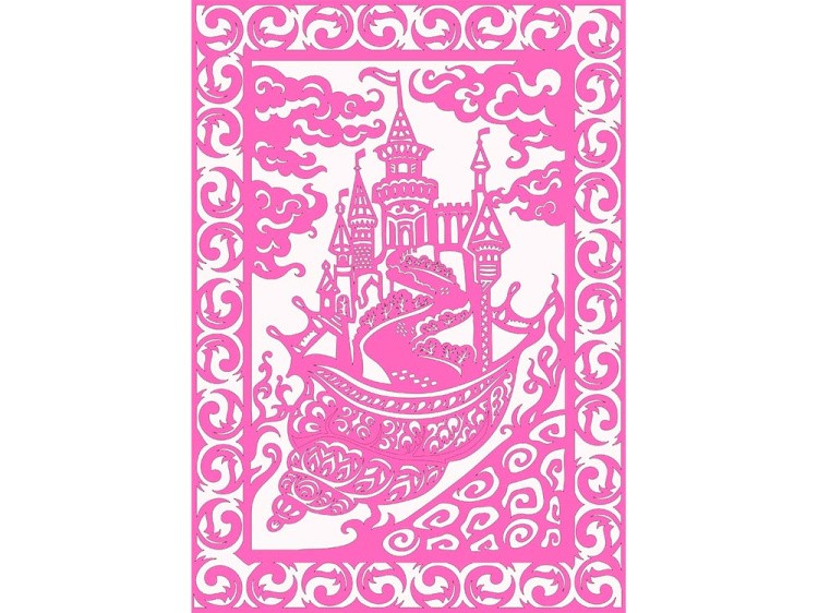 Вытынанка «Морской замок» (розовый) — картинка 4