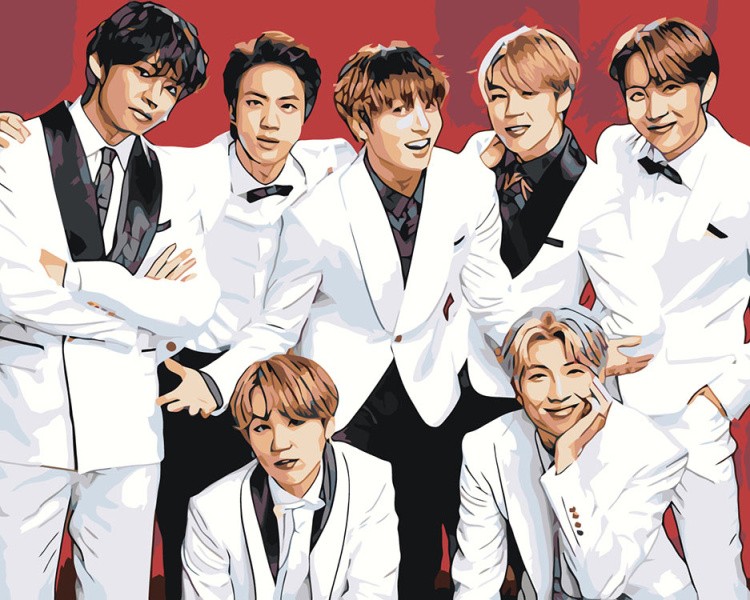Картина по номерам «Корейская K-POP группа BTS 5»