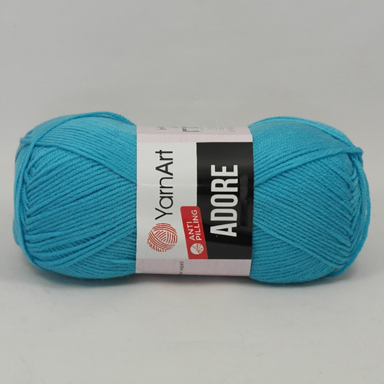 Пряжа YarnArt Adore (343), бирюзово-голубой, 5 шт. по 100 г — картинка 2