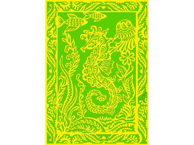 Вытынанка «Морской конек» (желтый) — картинка 5