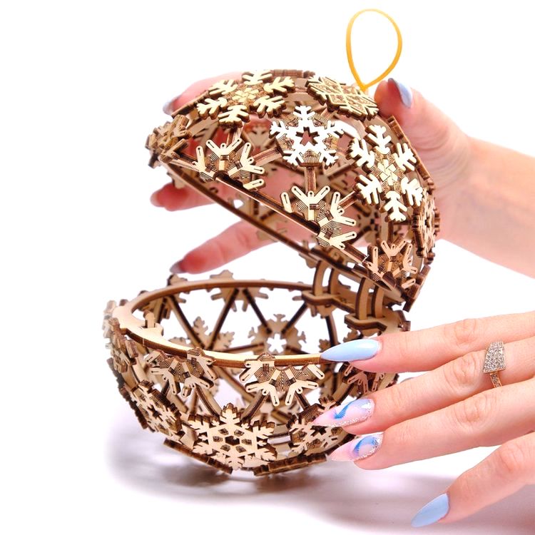 Механическая деревянная сборная модель Wood Trick «Рождественский Шар» — картинка 6