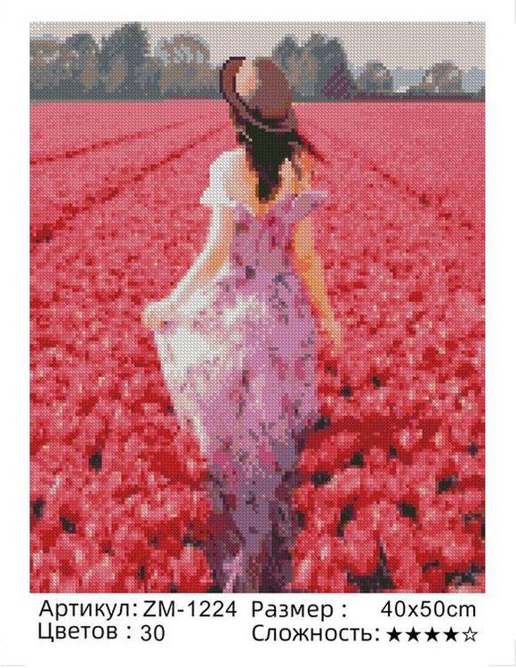 Алмазная вышивка «Девушка в поле» — картинка 2