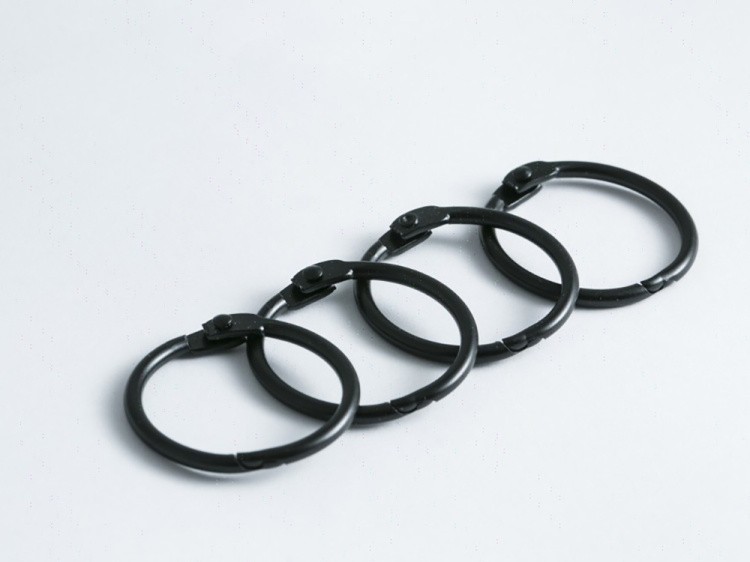 №9 Кольца для блокнотов цвет ЧЕРНЫЙ количество 4 шт. (диаметр 20 мм) — картинка 2