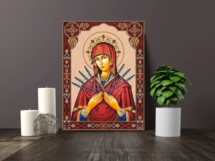 Алмазная вышивка «Семистрельная икона Божией Матери» — картинка 3