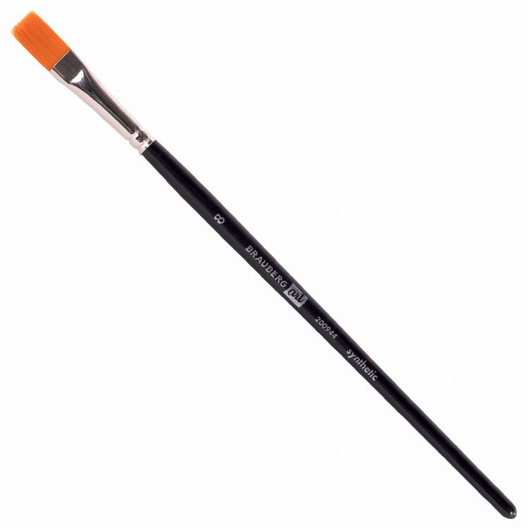 Кисти художественные Art Classic, набор 3 шт., синтетика (круглая № 2, плоские № 8, 12), Brauberg — картинка 4
