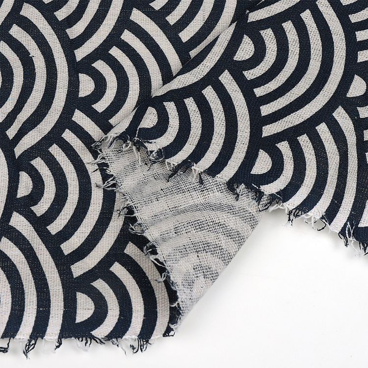 Ткань Лен, 140 г/м², 5 м x 150 см, цвет: геометрический принт, TBY — картинка 4