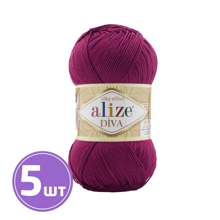 Пряжа ALIZE Diva Silk effekt (326), фуксия, 5 шт. по 100 г