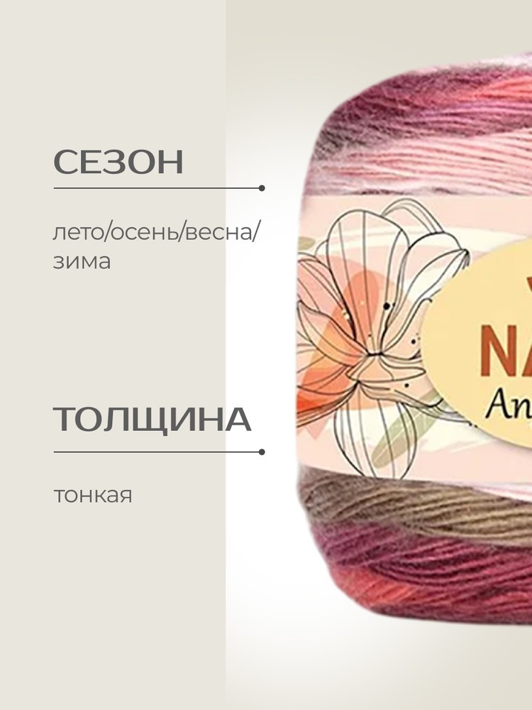Пряжа NAKO Angorella (Нако Ангорелла), (87511), мультиколор, 5 шт. по 100 г — картинка 2