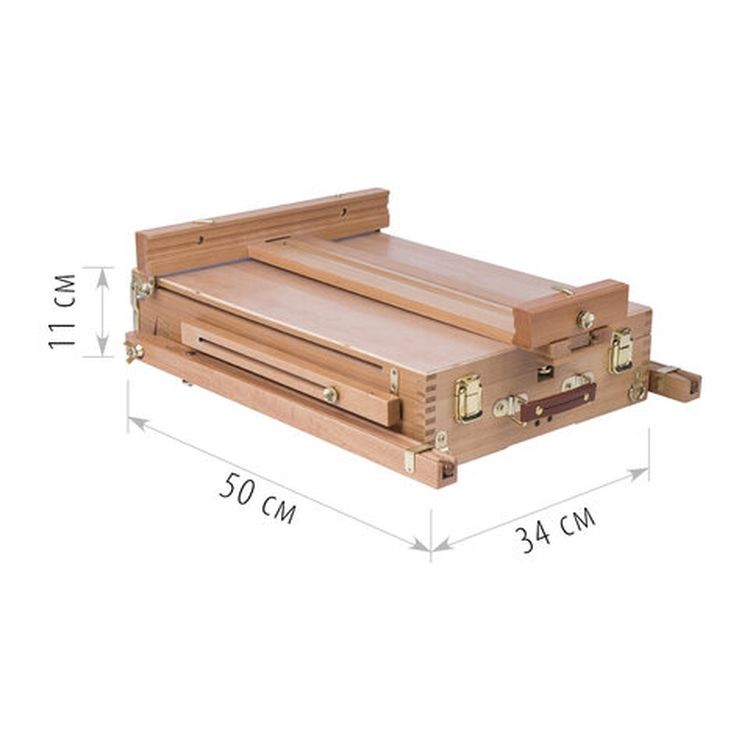 Этюдник BRAUBERG ART CLASSIC, бук, 50х34х11 см, высота холста 87 см, ножки дерев 90 см, ремень — картинка 14