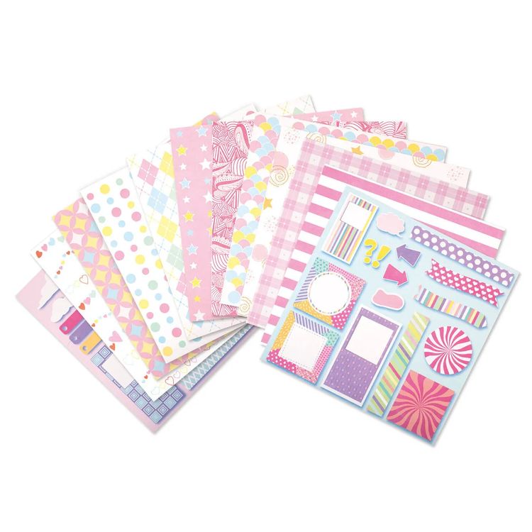 Бумага для скрапбукинга 30х30 см «Пастельные тона», 12 дизайнов — картинка 3