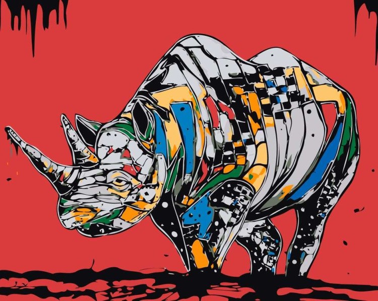 Картина по номерам «Арт-носорог»