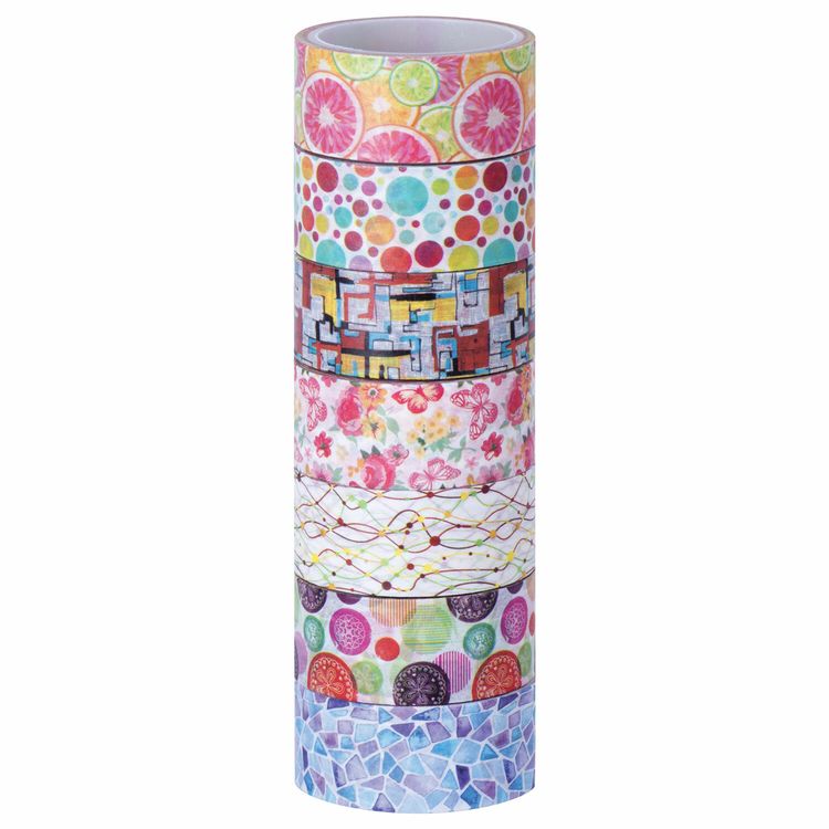 Клейкие WASHI-ленты для декора «Микс №2», 7 цветов, 15 мм х 3 м