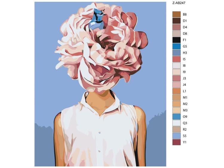 Картина по номерам «Цветочная голова 6» — картинка 2