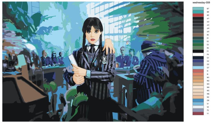 Картина по номерам «Wednesday Уэнсдей Аддамс: В академии» — картинка 3