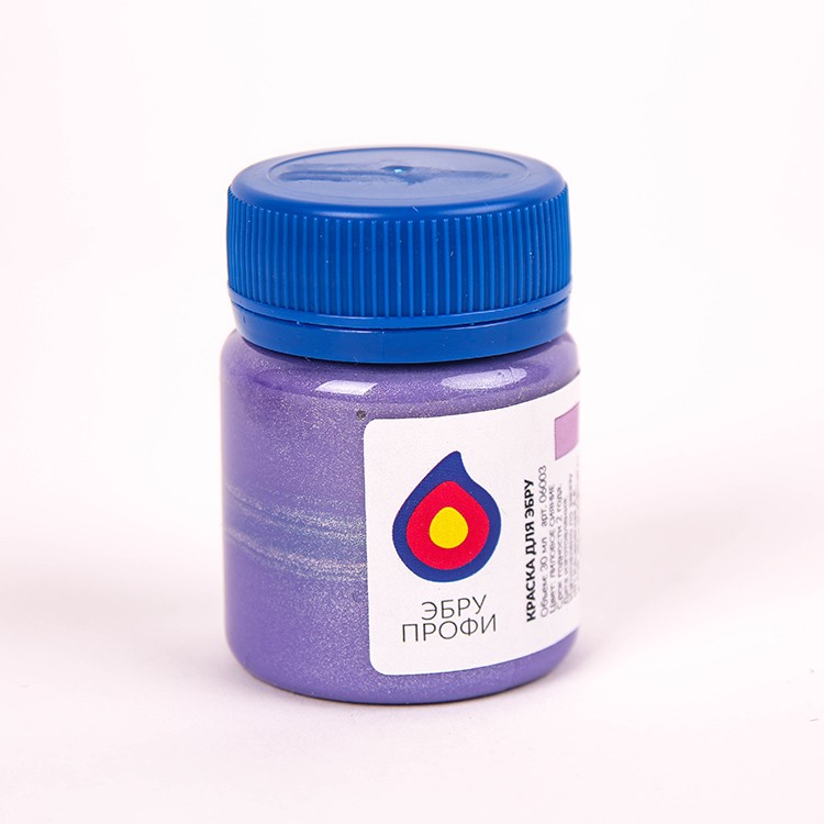 Краска для эбру лиловое сияние (металлик) 30 мл, Эбру-Профи