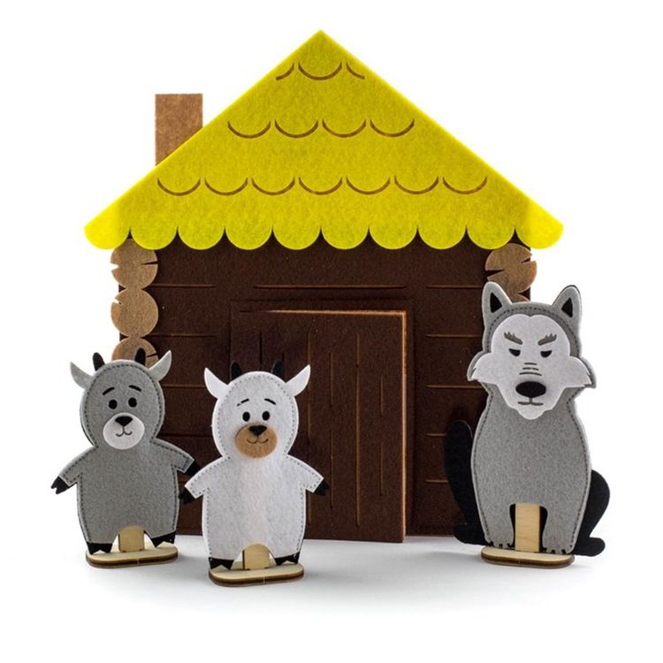 Пальчиковый театр «Сказка Волк и семеро козлят», (герои+домик) — картинка 4