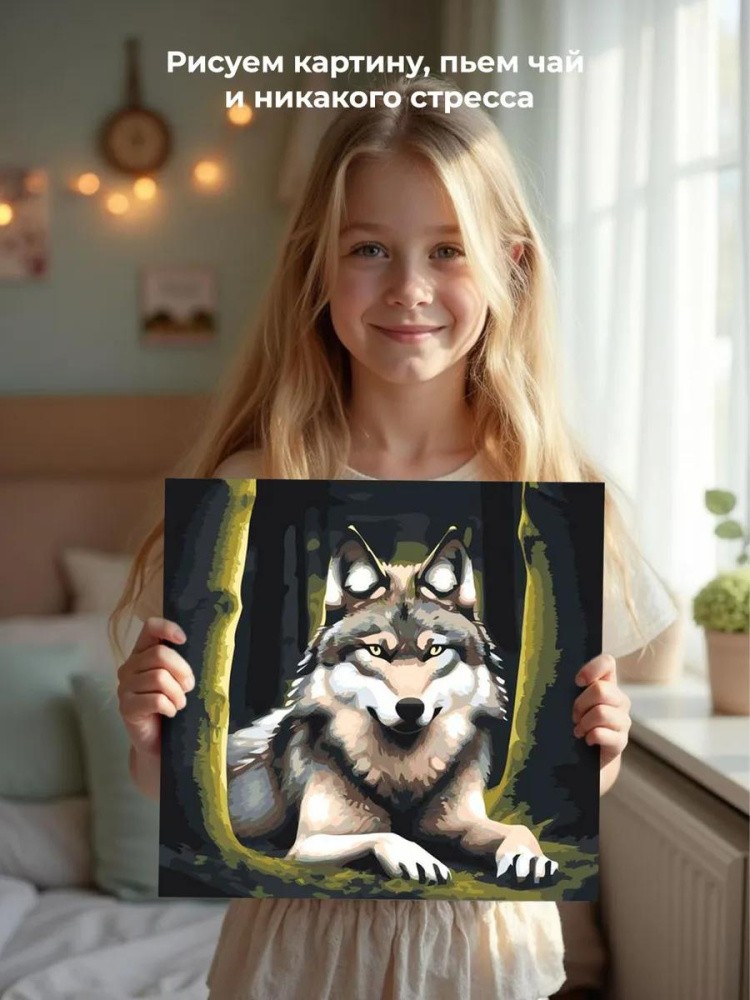 Картина по номерам «Волк отдыхает» — картинка 6