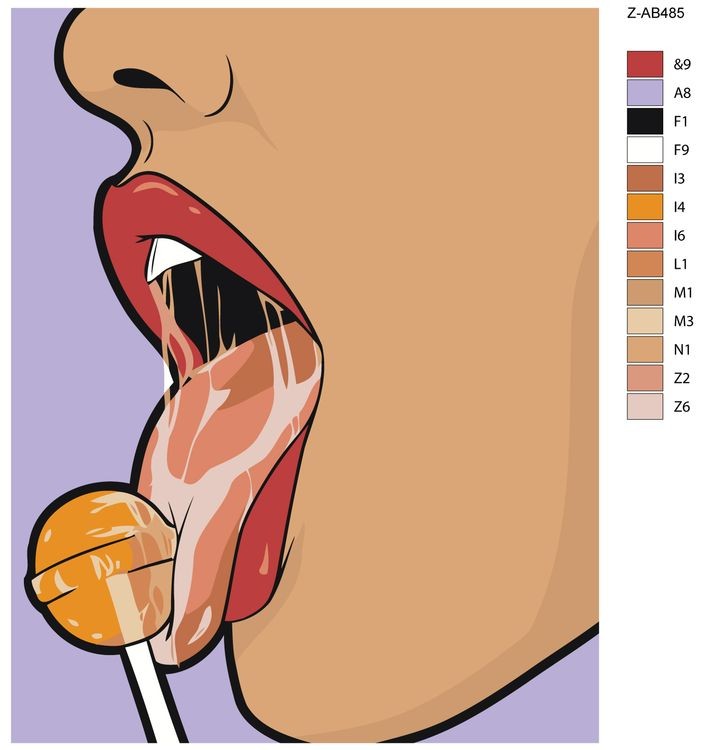 Картина по номерам «Девушка с конфетой» — картинка 2