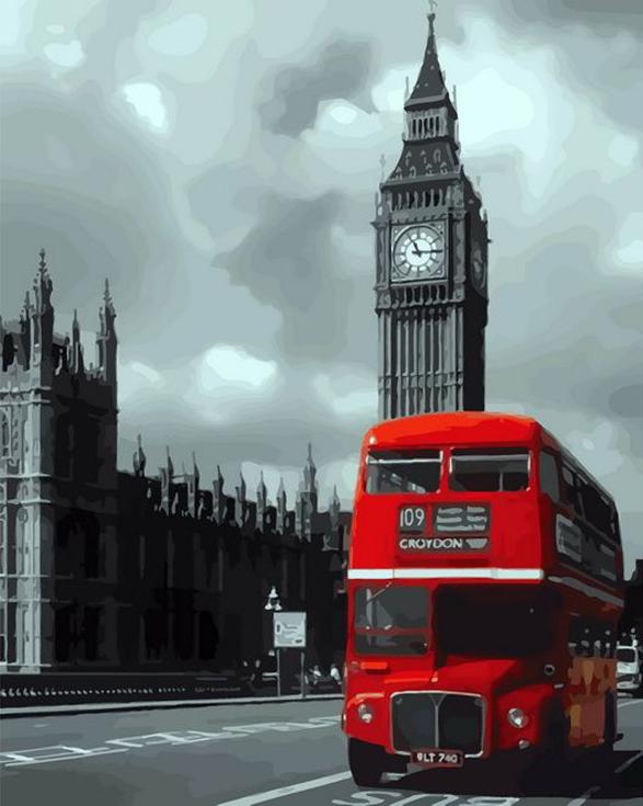 Картина по номерам «Лондонский автобус»