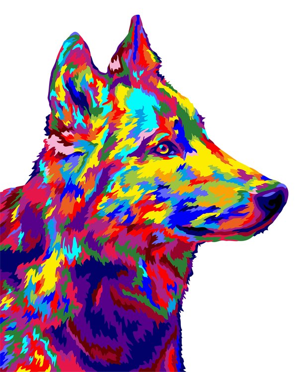 Картина по номерам «Волк поп-арт»
