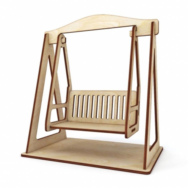 Конструктор-кукольный домик ХэппиДом «Летний дом с беседкой и качелями» из дерева
 — картинка 3