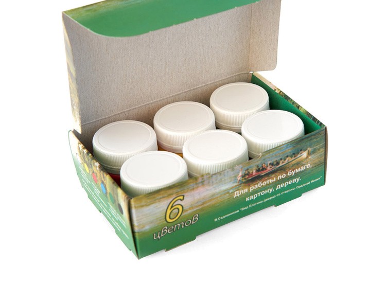 Краска гуашь Аква-колор художественно-оформительская «Виват Санкт-Петербург!» 6 цветов, 120 мл — картинка 3