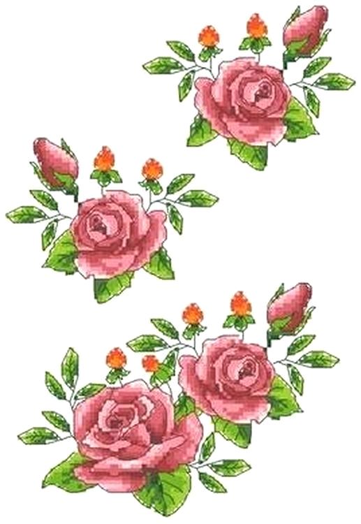 Рисунок на ткани «Розовые розы»