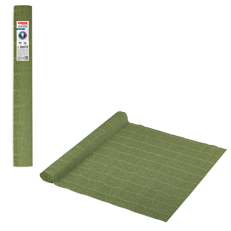 Бумага гофрированная Fiore 140 г/м2, зеленый шалфей (962), 50х250 см, Brauberg
