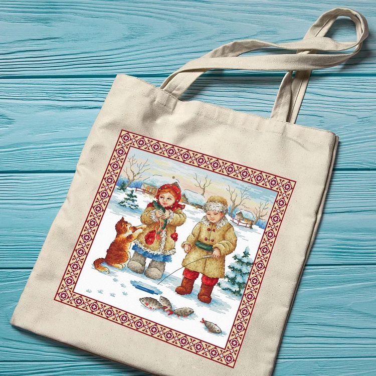 Набор для вышивания «Зимние забавы. Рыбалка» — картинка 4