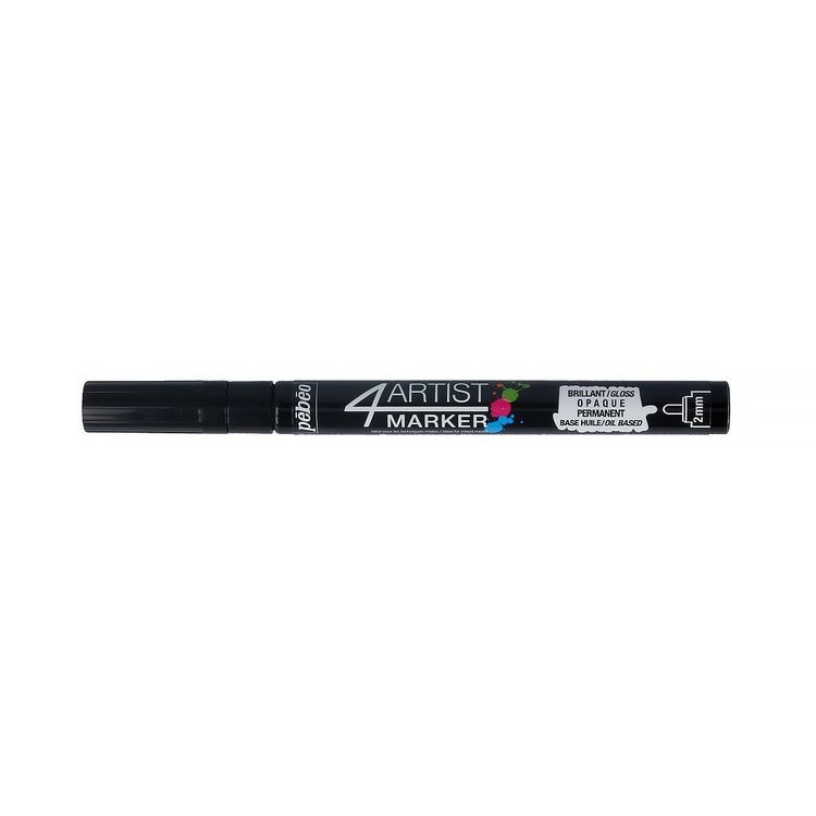 Маркер художественный 4Artist Marker на масляной основе, 2 мм, круглое перо, черный, PEBEO