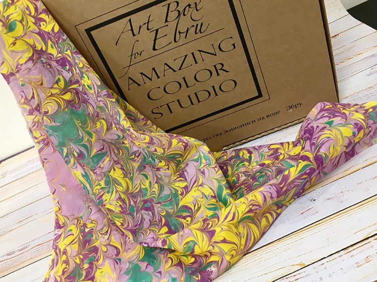 Краска для эбру желтая 30 мл, Amazing Color — картинка 6