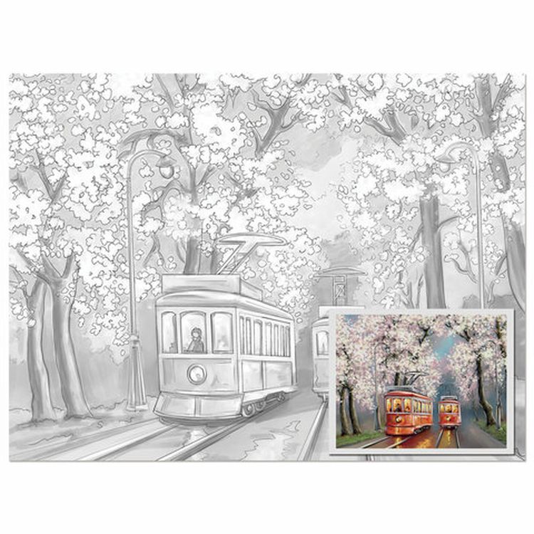 Холст на картоне с контуром BRAUBERG ART CLASSIC «Улочки», 30х40 см, грунтованный, хлопок — картинка 2