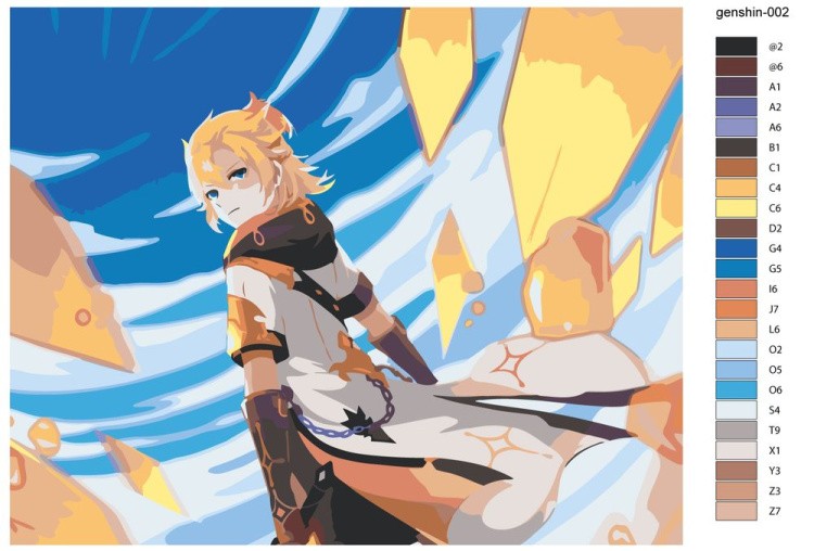 Картина по номерам «Genshin Impact Геншин Импакт: Альбедо» — картинка 2